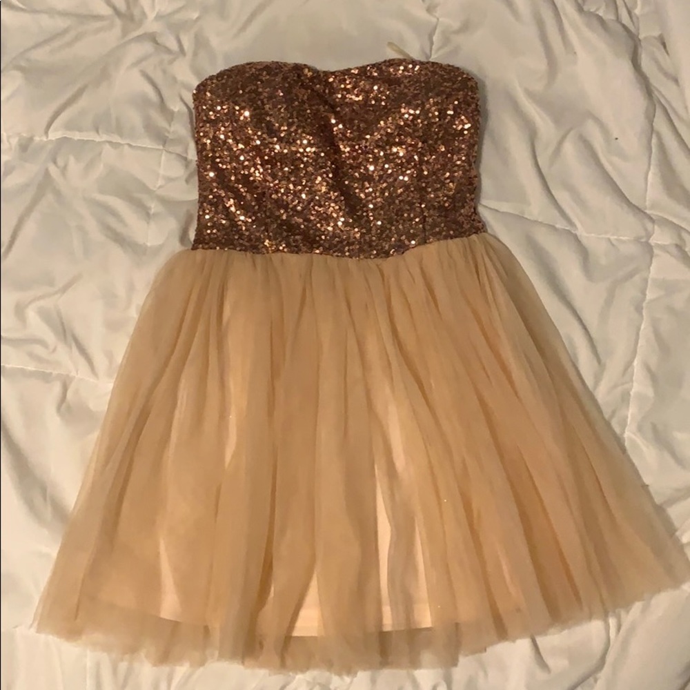 Champagne pink sequin dress